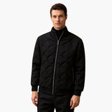 Men's quilted jacket with stand-up collar