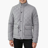 Men's quilted jacket with snap button closure