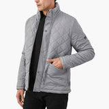 Men's quilted jacket with snap button closure