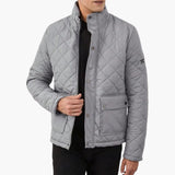 Men's quilted jacket with snap button closure