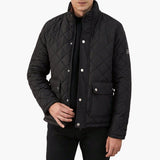 Men's quilted jacket with snap button closure