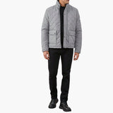 Men's quilted jacket with snap button closure