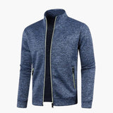 Men's zip-up jacket with stand-up collar