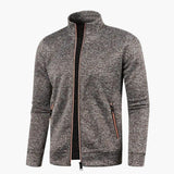 Men's zip-up jacket with stand-up collar