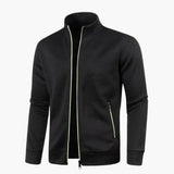 Men's zip-up jacket with stand-up collar
