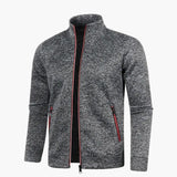 Men's zip-up jacket with stand-up collar