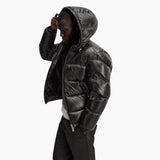 Men's quilted jacket with hood and quilted lining