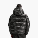 Men's quilted jacket with hood and quilted lining