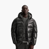 Men's quilted jacket with hood and quilted lining