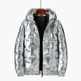 Men's jacket with hood and zipper closure