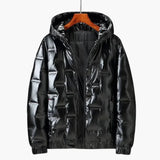 Men's jacket with hood and zipper closure