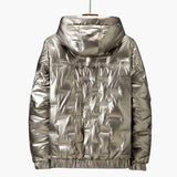 Men's jacket with hood and zipper closure