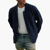 Men's jacket with button closure and front pockets