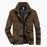 Men's jacket with button closure and front pockets