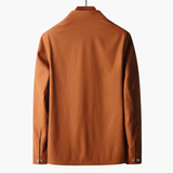 Men's jacket with front zipper and shirt collar