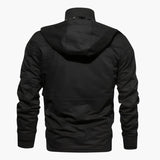 Men's tactical jacket with hood and multiple pockets