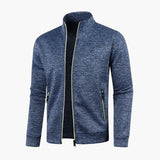 Men's zip-up jacket with stand-up collar and pockets