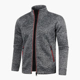 Men's zip-up jacket with stand-up collar and pockets