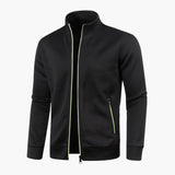 Men's zip-up jacket with stand-up collar and pockets