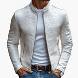 Men's zip-up jacket with stand-up collar