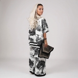 Hazel | Printed V-Neck Top & Long Pants