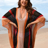 Black Solstice Shores Crochet Cover-Up