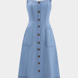 Willow Blue Denim Midi Dress