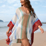 Red Solstice Shores Crochet Cover-Up